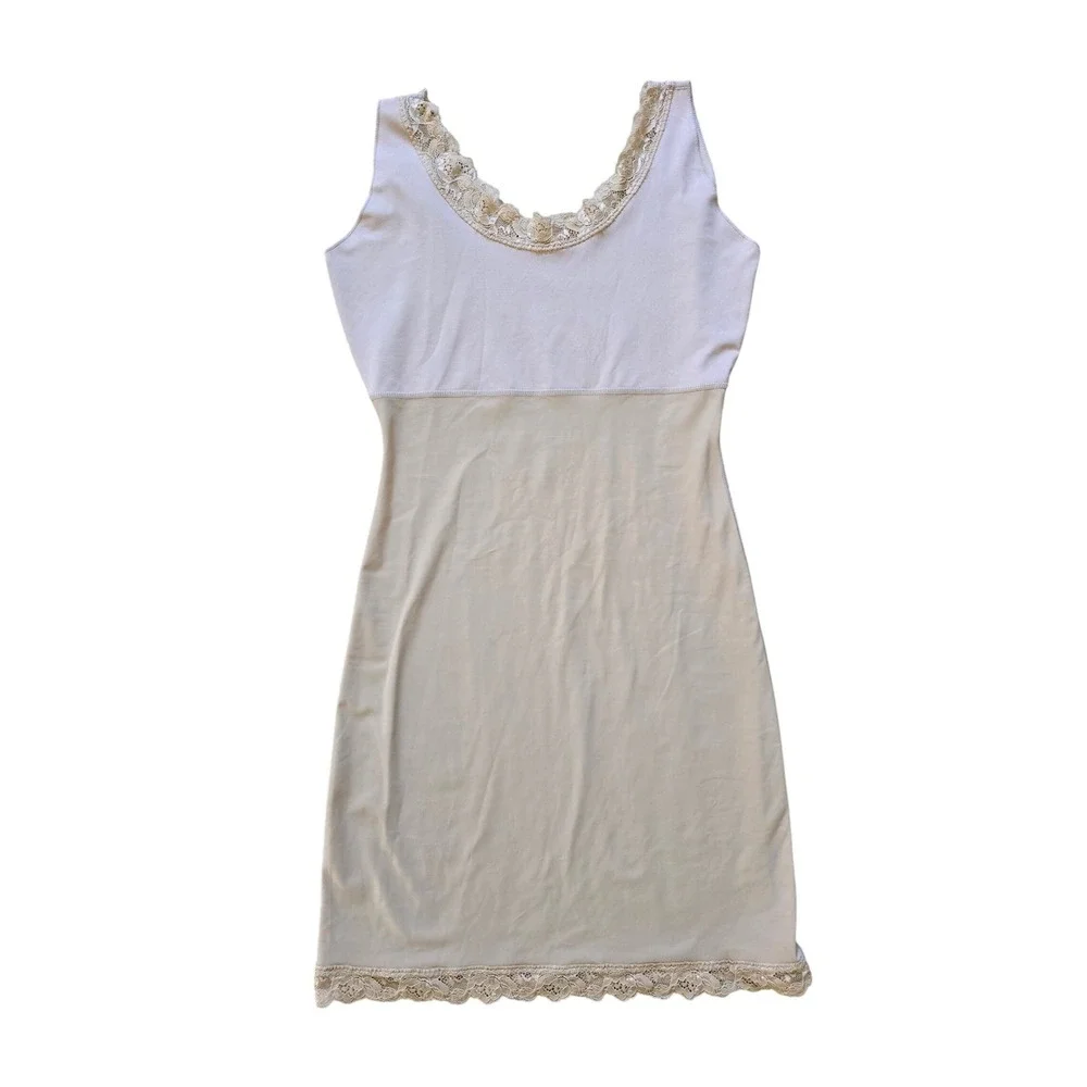 SPANX Hide and Sleek Lace Trim Nude Full Dress Slip Sleeveless Shapewear Size XL